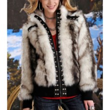 Powder River Outfitters Lexi Coat - Faux Fur (For Women) in Black/White - Closeouts