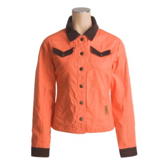 Powder River Outfitters Magee Jacket - Stone-Washed Canvas, Insulated (For Women) in Coral