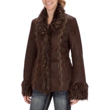 Powder River Outfitters Marissa Coat - Faux Fur (For Women) in Dark Brown - Closeouts