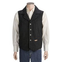 Powder River Outfitters Montana Stripe Vest - Wool Blend (For Men) in Black - Closeouts