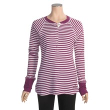 Powder River Outfitters Stripe Henley Shirt - Cotton, Long Sleeve (For Women) in Fuschia - Closeouts
