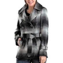 Powder River Outfitters Virginia Plaid Coat - Australian Wool Blend (For Women) in Black/Natural - Closeouts