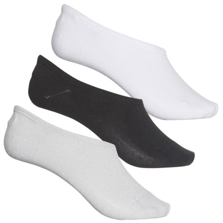 LEMON Powder Soft Non-Slip Liner Socks - 3-Pack, Below the Ankle (For Women) - MEDIUM GREY (O/S )