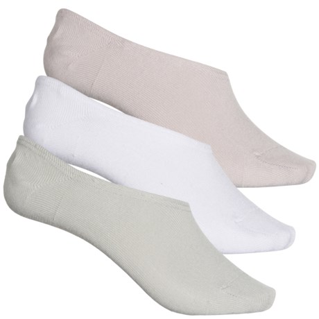 LEMON Powder Soft Non-Slip Liner Socks - 3-Pack, Below the Ankle (For Women) - PINK (O/S )