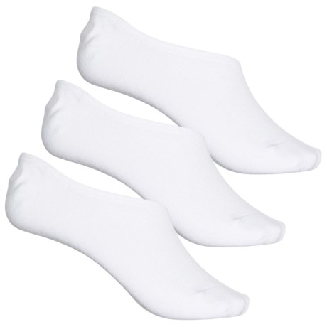 LEMON Powder Soft Non-Slip Liner Socks - 3-Pack, Below the Ankle (For Women) - WHITE TRADITIONAL (O/S )