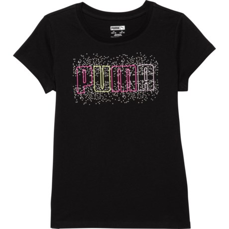 Puma Power Pack Jersey T-Shirt - Short Sleeve (For Big Girls) - BLACK (S )