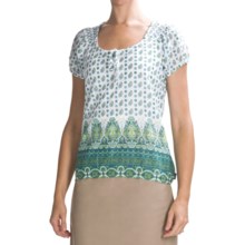 prAna Gigi Peasant Shirt - Cotton-Silk, Short Sleeve (For Women) in Hydro - Closeouts