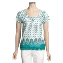 prAna Gigi Self-Tie Shirt - Scoop Neck, Short Sleeve (For Women) in Turquoise - Closeouts