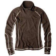 prAna Gillian Pullover Shirt - Merino Wool, Crossover Cowl Neck, Long Sleeve (For Women) in Espresso - Closeouts