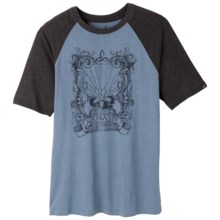 prAna Heathered Raglan T-Shirt - Short Sleeve (For Men) in Agean Namaste - Closeouts