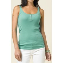 prAna Janey Henley Tank - Stretch Organic Cotton (For Women) in Waterfall - Closeouts
