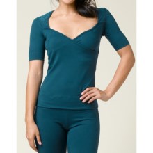 prAna Kasha Shirt - Short Sleeve (For Women) in Deep Blue - Closeouts