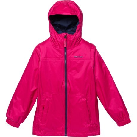 Marmot PreCip(R) Eco Jacket - Waterproof (For Big Girls) - VERY BERRY/ARCTIC NAVY (L )