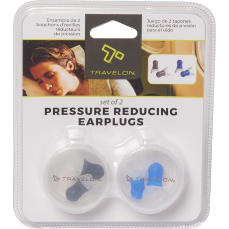 Travelon Pressure Reducing Corded Ear Plugs - 2-Pack - GRAY/BLUE ( )