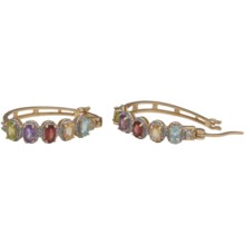 Prime Art 18K Gold-Plated Hoop Earrings - Two-Tone in Gar/Cit/Perd/Afrc Amest/Sky Bl Tz/Wht Tz - Closeouts