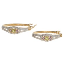 Prime Art Amethyst and Peridot Earrings - 18K Gold-Plated Sterling Silver in Peridot/African Amethyst - Closeouts