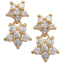 Prime Art Cubic Zirconia Star Earrings - 18K Gold Plated in Cubic Zirconia - Closeouts