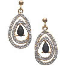 Prime Art Double Teardrop Sapphire Earrings in Sapphire/Diamond - Closeouts