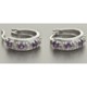 Prime Art Rose-Cut Amethyst Hoop Earrings - Sterling Silver