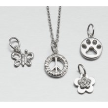 Prime Art Sterling Silver Charm Necklace in Sterling Silver - Closeouts