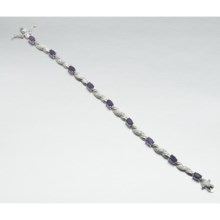 Prime Art Sterling Silver Rope Bracelet - Semi-Precious Stones in Sterling Silver/African Amethyst - Closeouts