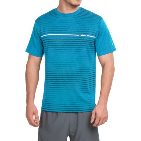 Prince Horizontal Stripe T Shirt Crew Neck, Short Sleeve (For Men)