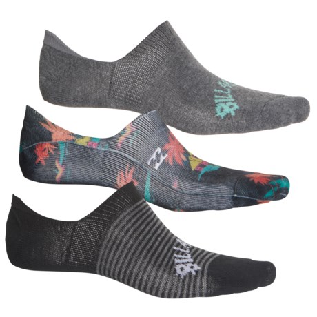 Billabong Printed No-Show Socks - 3-Pack, Below the Ankle (For Men) - BLACK (L )