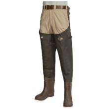Pro Line 3-Ply Stretch Hip Waders - Felt Sole, Insulated (For Men) in Brown - Closeouts