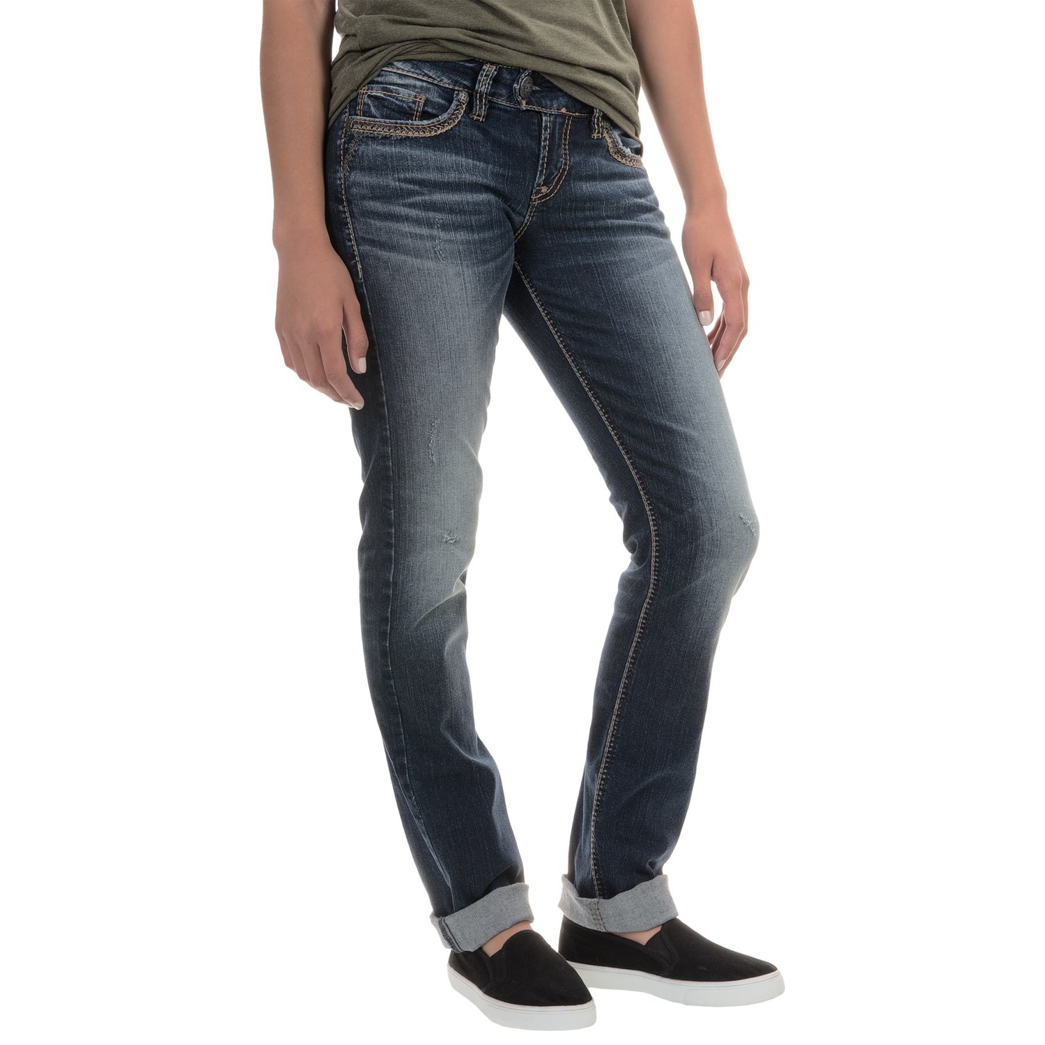 silver high rise jeans