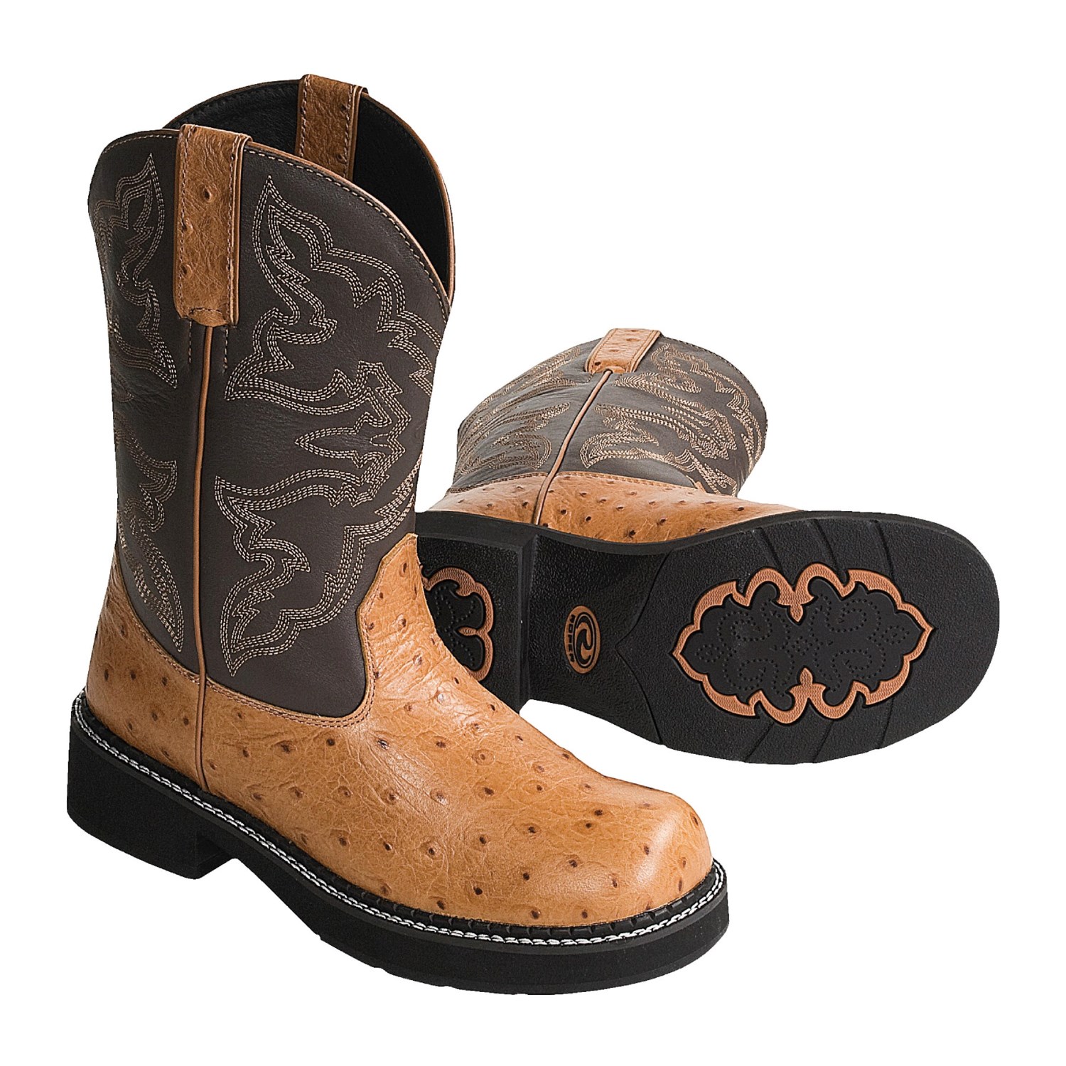 Roper Chunk Faux Ostrich Rider Boots (For Women) 1568K Save 63