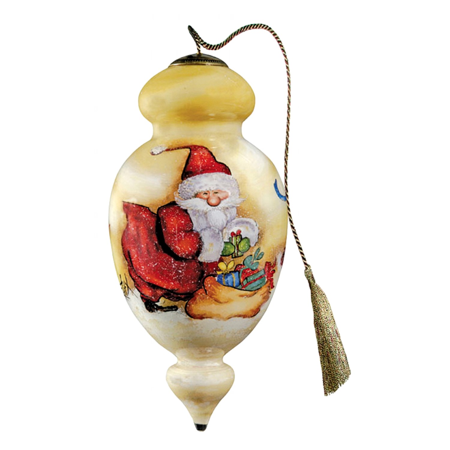 ne qwa art glass christmas ornament santa s helper the ne qwa art glass christmas ornament santa s helper the