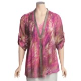 Think Tank Chloe Crepe Shirt - V-Neck, 3/4 Sleeve (For Women)