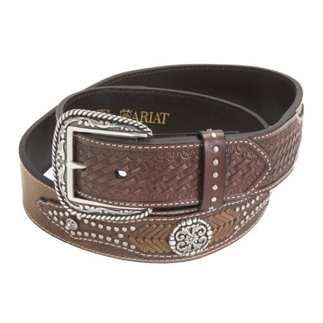 cimarron ariat belt conchos oval leather submit own