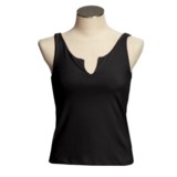 Blue Canoe Split Neck Tank Top - Organic Cotton (For Women)