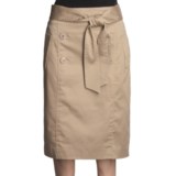 Atelier Luxe Cotton Sateen Skirt - Belted (For Women)