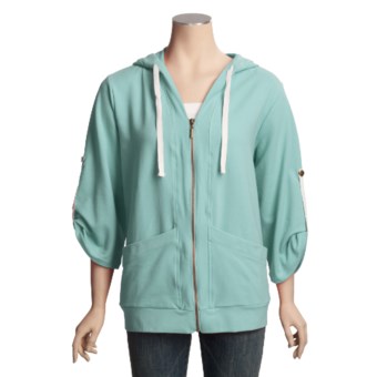 Stretch French Terry Hoodie Sweatshirt (For Women)