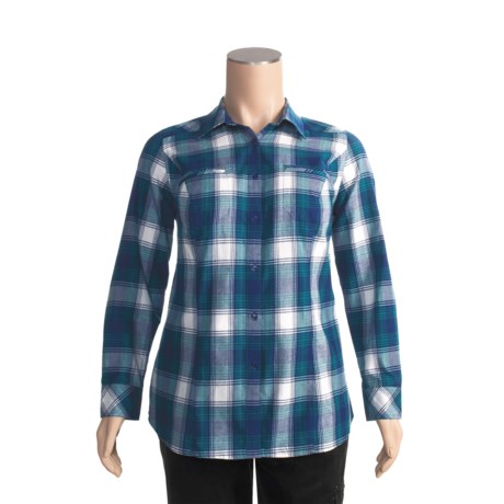 Plaid Flannel Shirt - Long Sleeve (For Plus Size Women