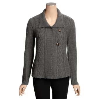 Icelandic Design Lansbury Chunky Cardigan Sweater - Hand Loomed (For Women)