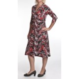 Two Star Dog Faux-Wrap Dress - Travel Knit, 3/4 Sleeve (For Women)