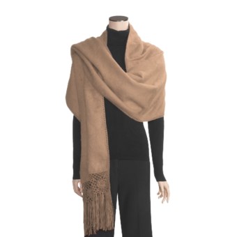 San York Alpaca Crochet Flower Shawl (For Women)