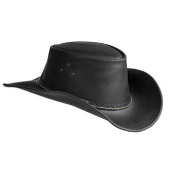 Kakadu The Barcoo Slicker Leather Shapeable Brim Hat (For Men and Women)