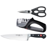 Wusthof Classic Kitchen 3-Piece Set - Knife, Scissors, Sharpener
