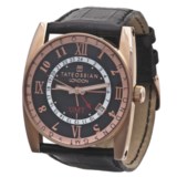 Tateossian Rose Gold Gulliver GMT Watch - Leather Strap