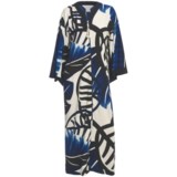 Diamond Tea Printed Robe - Zip Front, Kimono Sleeve (For Women)