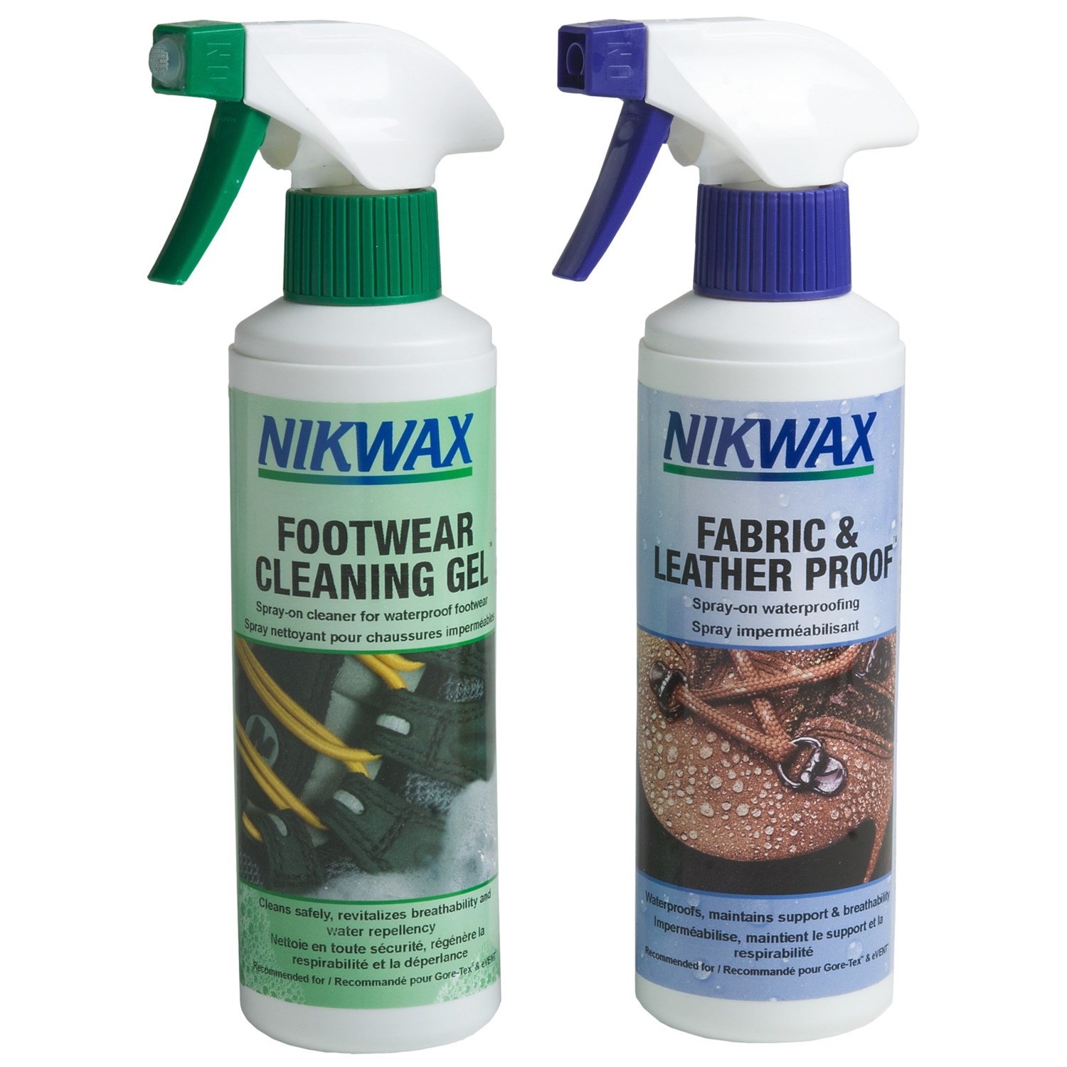 Nikwax Clean & Waterproof FabricLeather Footwear Kit Twin Pack, 10