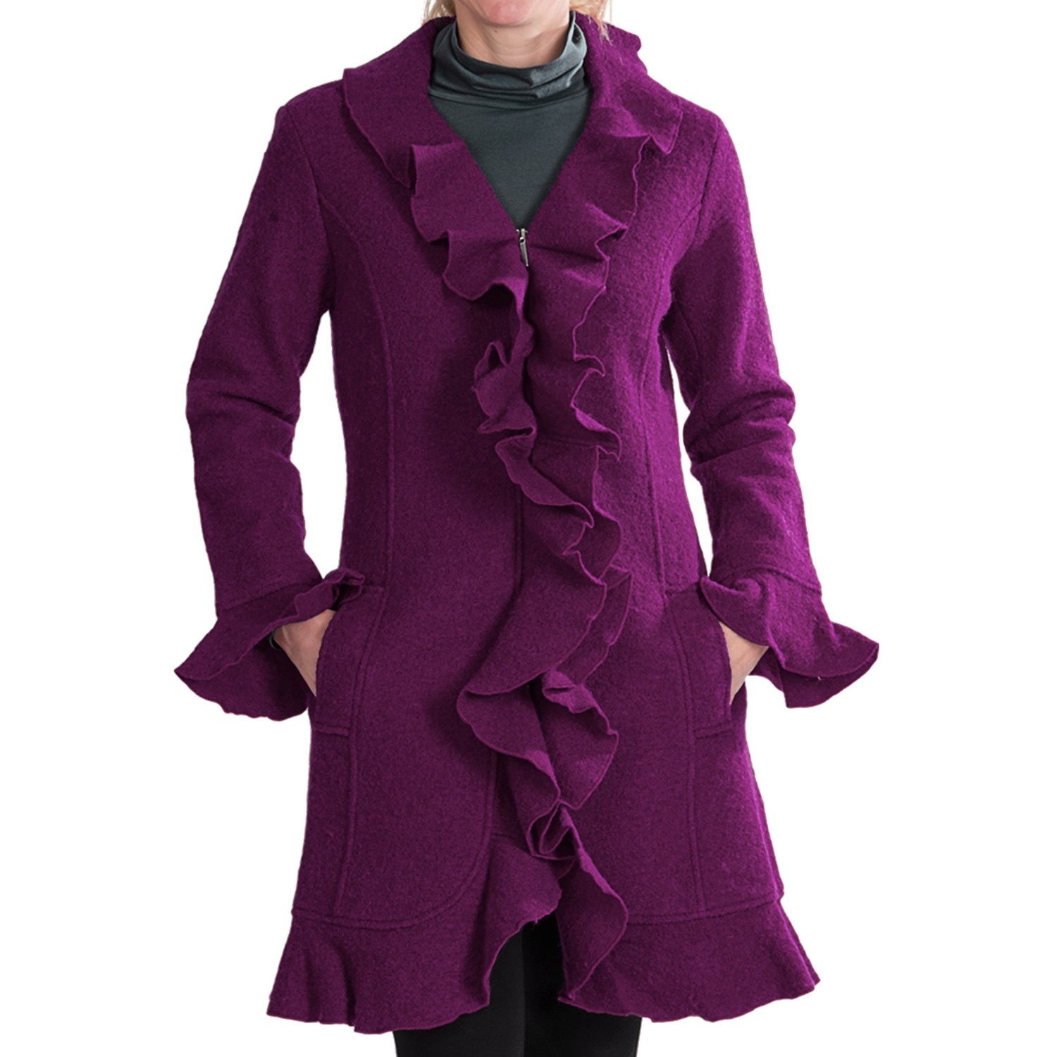 Venario Rachel Ruffled Coat (For Women) 7221C Save 43