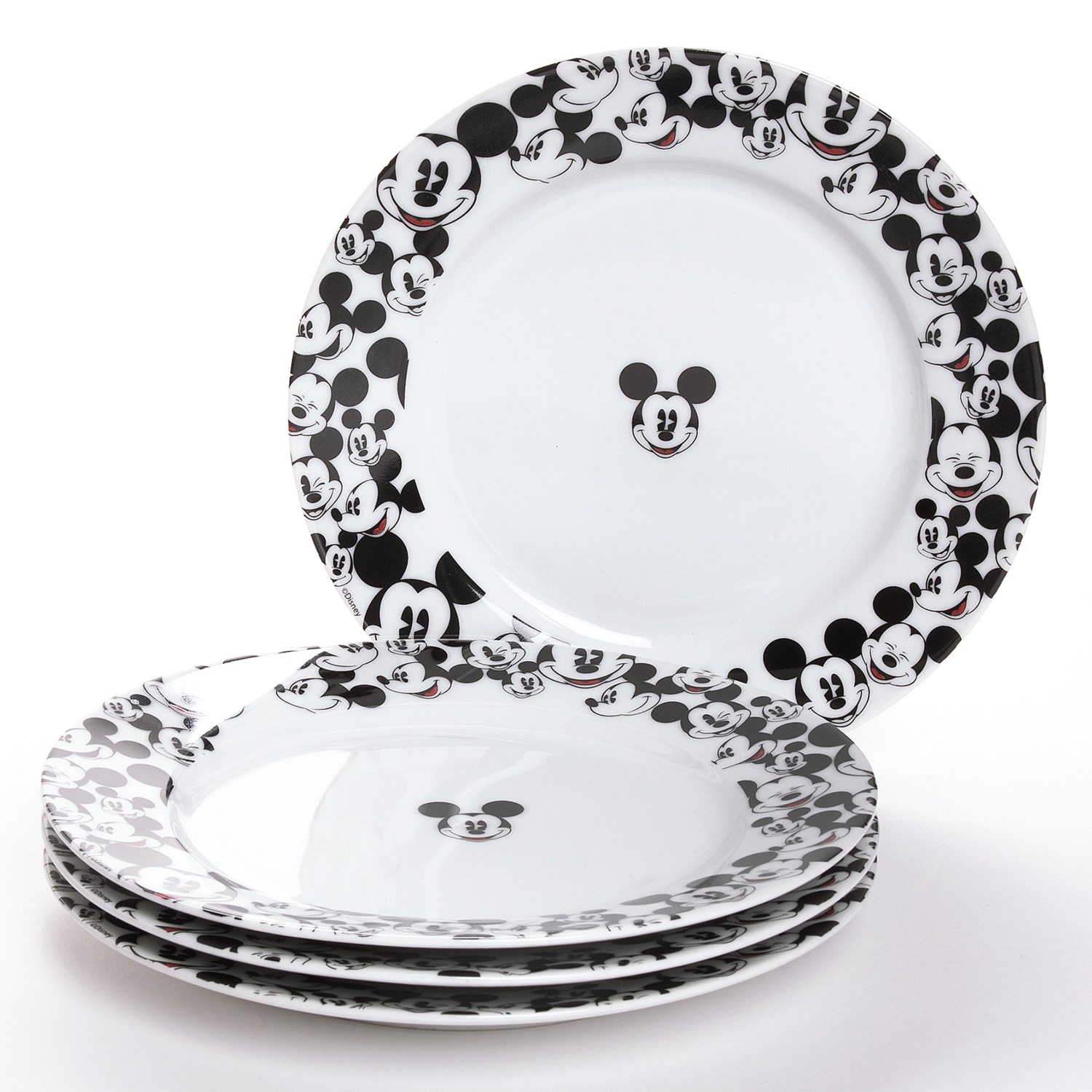 Disney Allover Mickey or Minnie Porcelain Salad Plates Set of 4 7634F