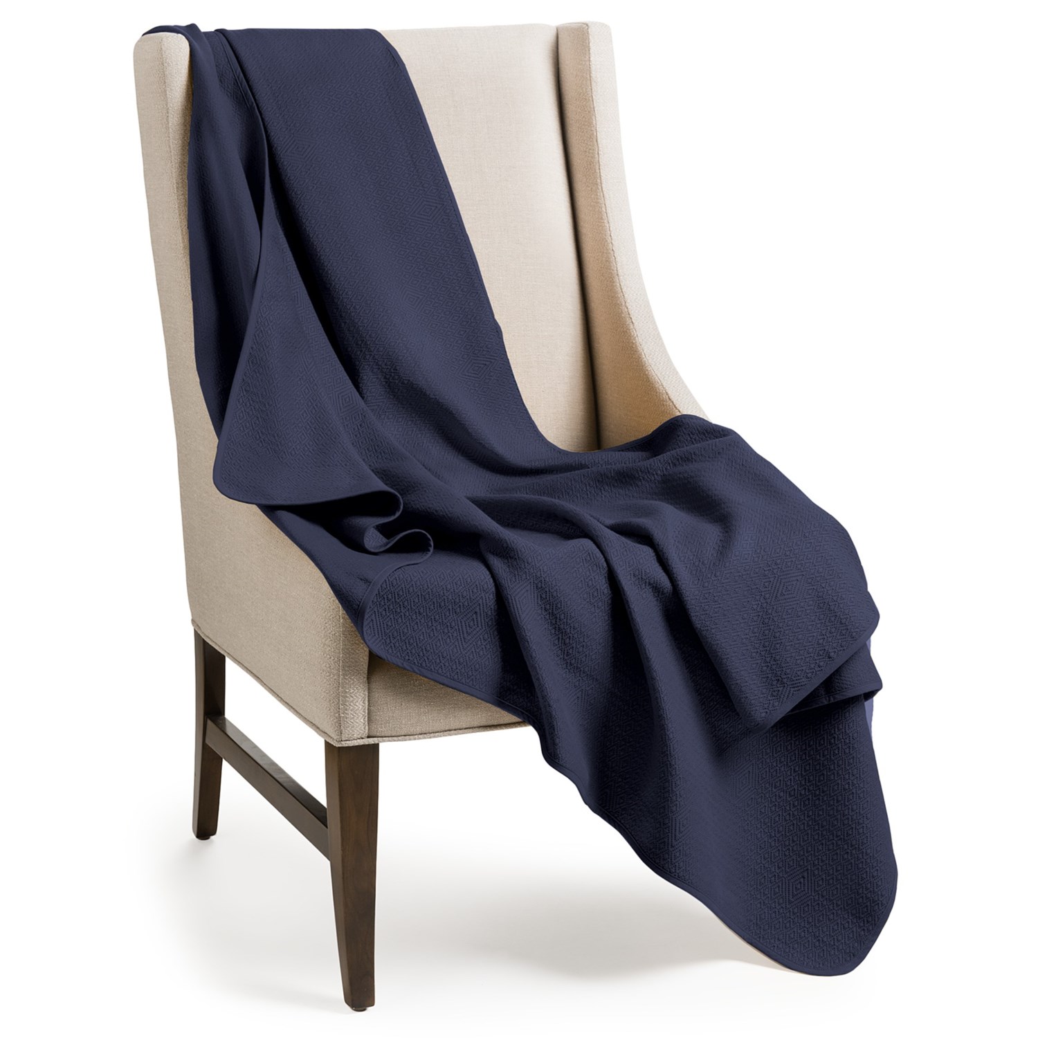Coyuchi Subtle Diamond Matelasse Throw Blanket Organic Cotton 7907K
