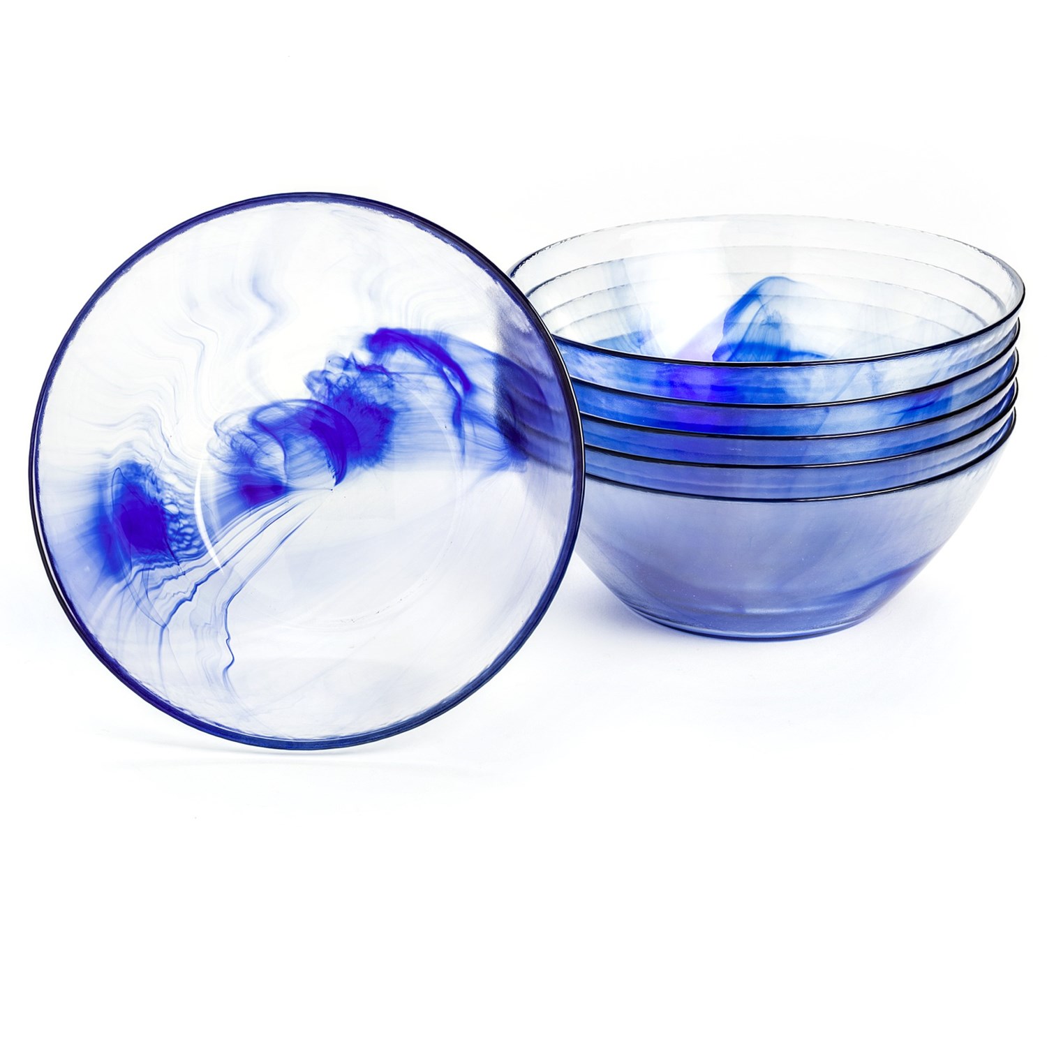 Bormioli Rocco Murano Salad Bowls Tempered Glass, Set of 6 8684M