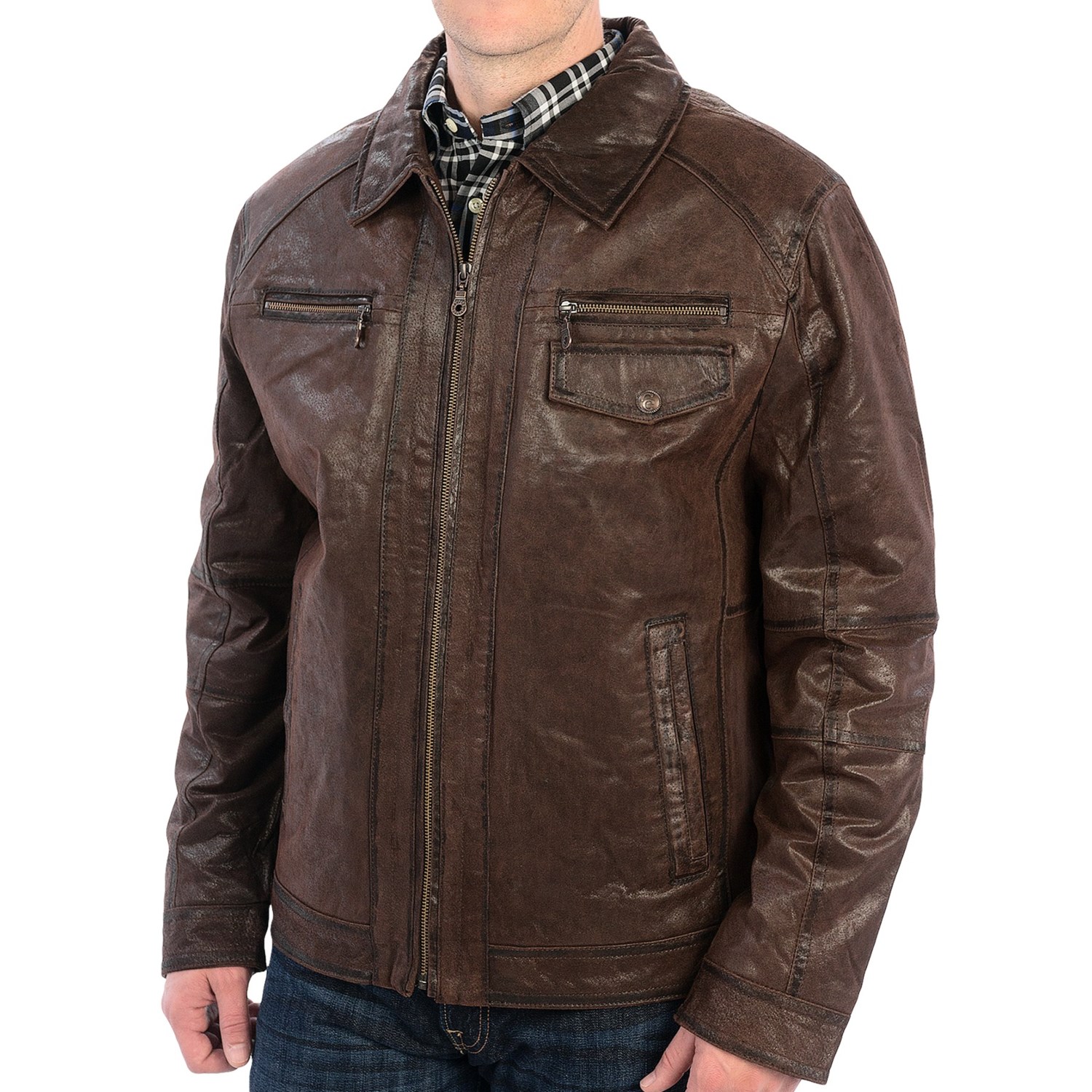 Cripple Creek Leather MultiPocket Jacket (For Men) 8809T Save 60